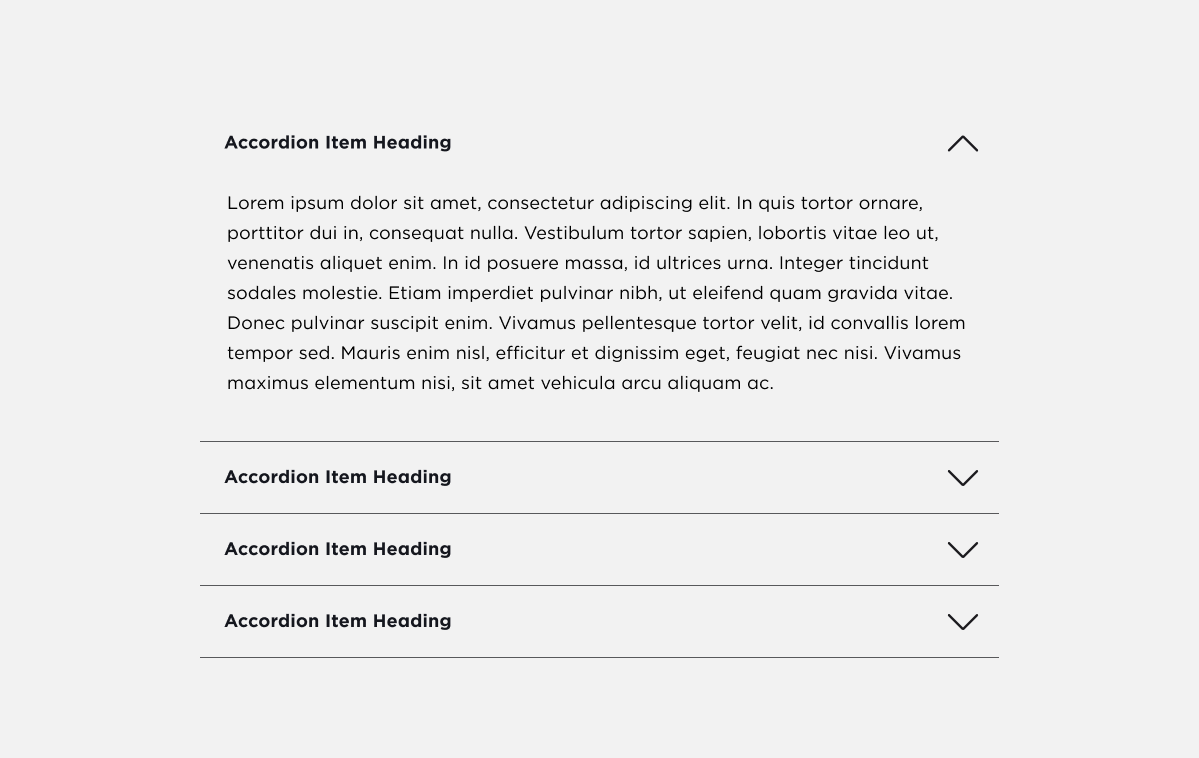 Accordions Design System